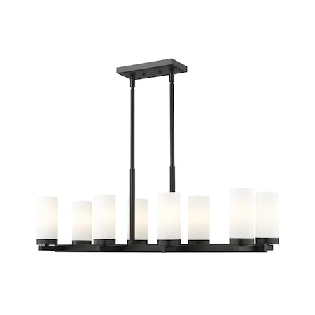 Z-Lite Danica 8 Light Linear Chandelier, 12in. W x 12.25in. H, Matte Black 3044-8L-MB